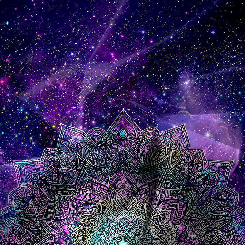 Buddha Stones Lässiges, ärmelloses Midikleid für Damen mit kosmischem Mandala-Galaxie-Muster und Taschen - image 3