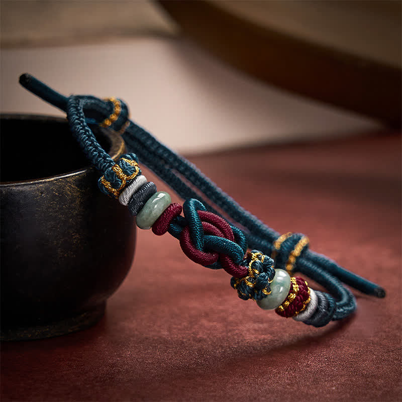 Buddha Stones Handgewebtes Armband aus Jade mit Herzknoten und geflochtener Kordel - image 16