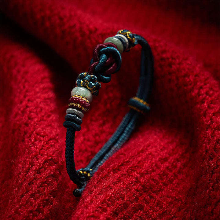 Buddha Stones Handgewebtes Armband aus Jade mit Herzknoten und geflochtener Kordel - image 18