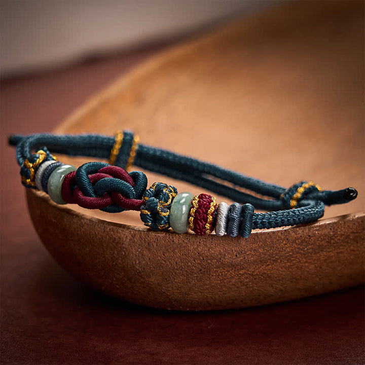 Buddha Stones Handgewebtes Armband aus Jade mit Herzknoten und geflochtener Kordel - image 17