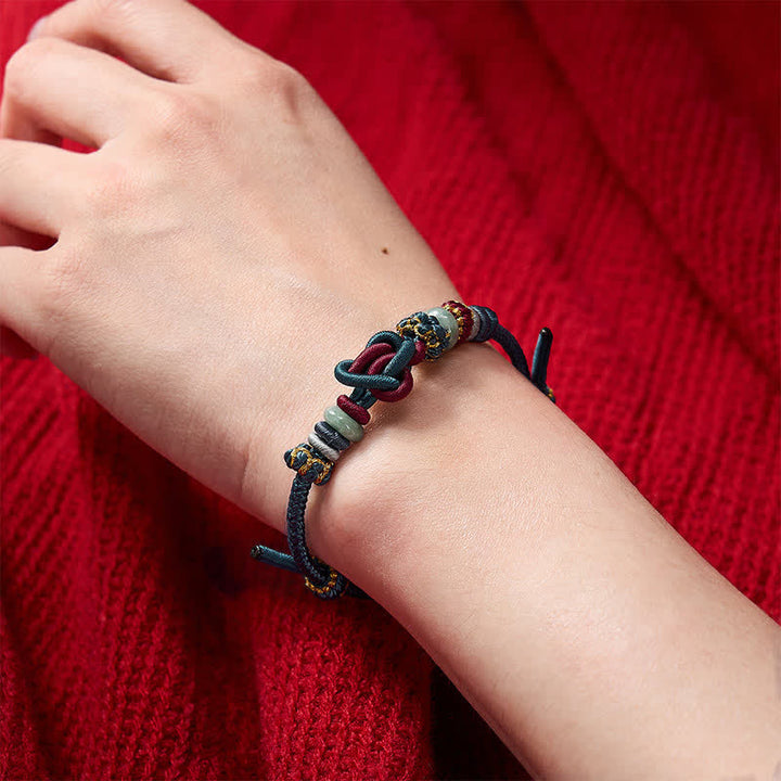 Buddha Stones Handgewebtes Armband aus Jade mit Herzknoten und geflochtener Kordel - image 20