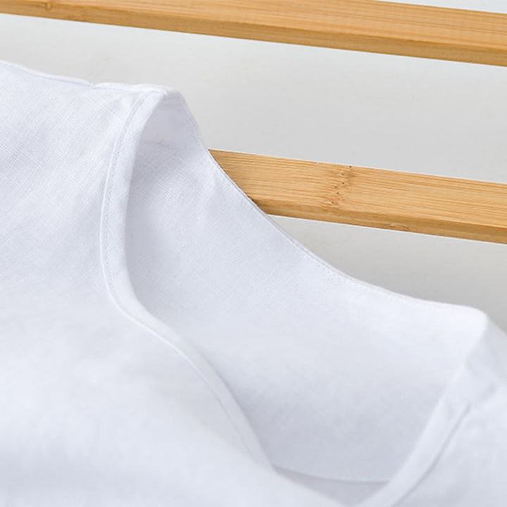 Buddha Stones Lässiges, minimalistisches Sommer-T-Shirt für Herren mit Rundhalsausschnitt, kurzen Ärmeln und aufgesetzter Tasche - image 9