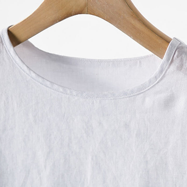 Buddha Stones Lässiges, minimalistisches Sommer-T-Shirt für Herren mit Rundhalsausschnitt, kurzen Ärmeln und aufgesetzter Tasche - image 8