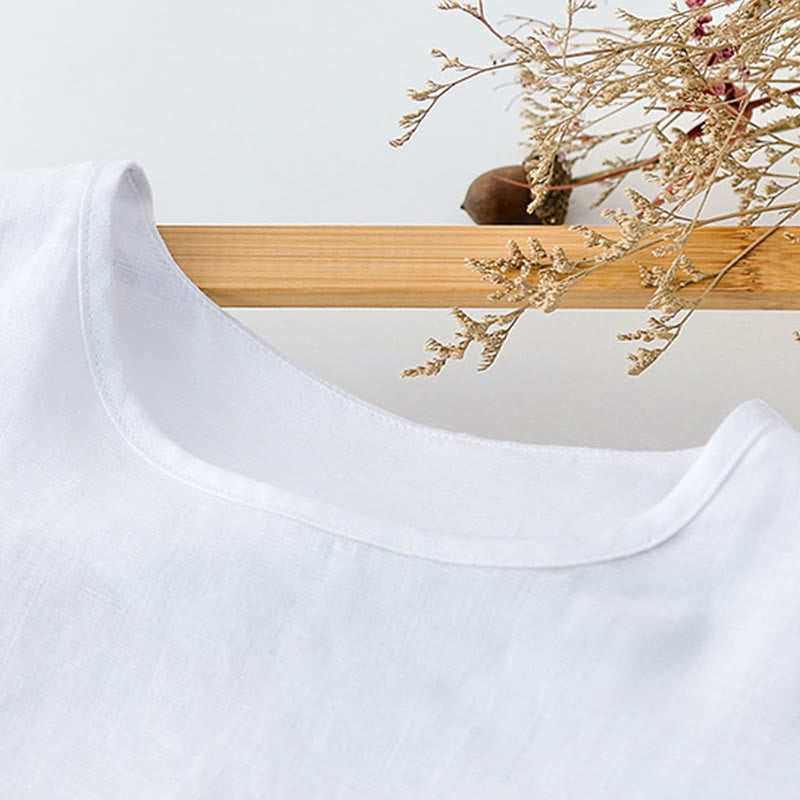 Buddha Stones Lässiges, minimalistisches Sommer-T-Shirt für Herren mit Rundhalsausschnitt, kurzen Ärmeln und aufgesetzter Tasche - image 10