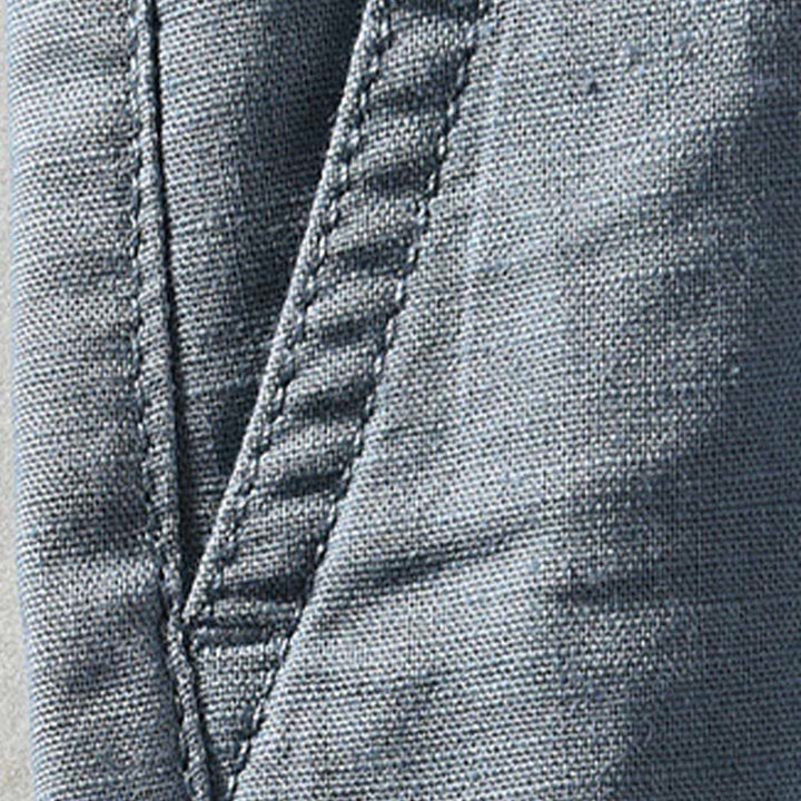 Buddha Stones Lässige, minimalistische Herrenshorts mit Knopf und Reißverschluss aus Baumwoll-Leinen-Mischgewebe für Frühling und Sommer mit Tasche – ideal für Frühling und Sommer. - image 18