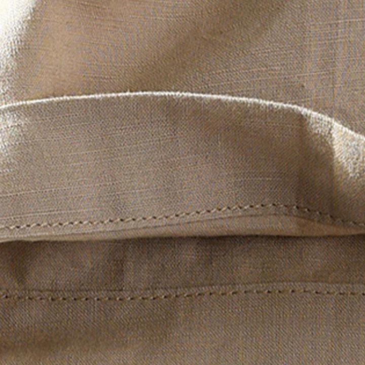 Buddha Stones Lässige, minimalistische Herrenshorts mit Knopf und Reißverschluss aus Baumwoll-Leinen-Mischgewebe für Frühling und Sommer mit Tasche – ideal für Frühling und Sommer. - image 8