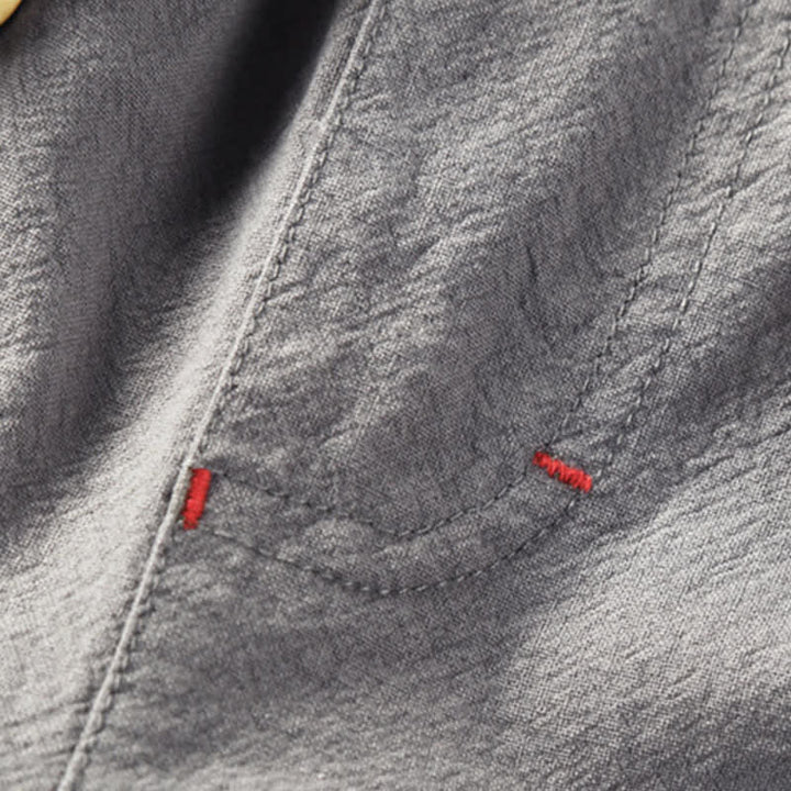 Buddha Stones Lässige, minimalistische Sommer-Shorts für Herren aus Baumwoll-Leinen-Mischgewebe mit Kordelzug und Taschen - image 4