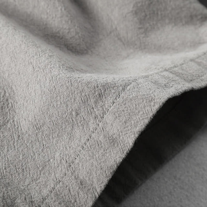 Buddha Stones Lässige, minimalistische Sommer-Shorts für Herren aus Baumwoll-Leinen-Mischgewebe mit Kordelzug und Taschen - image 7