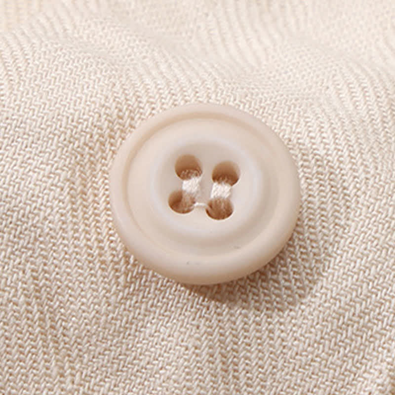 Buddha Stones 2-teiliges Set für Frühling und Sommer: Lässiges, minimalistisches Herrenhemd mit Knopfleiste, Kordelzughose, einfarbiges Meditationstuch mit Taschen - image 8