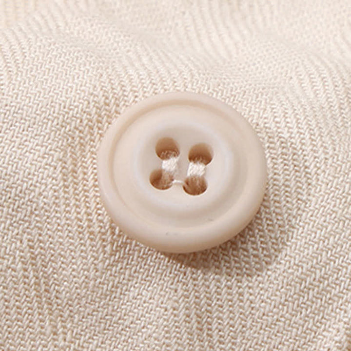 Buddha Stones 2-teiliges Set für Frühling und Sommer: Lässiges, minimalistisches Herrenhemd mit Knopfleiste, Kordelzughose, einfarbiges Meditationstuch mit Taschen - image 8