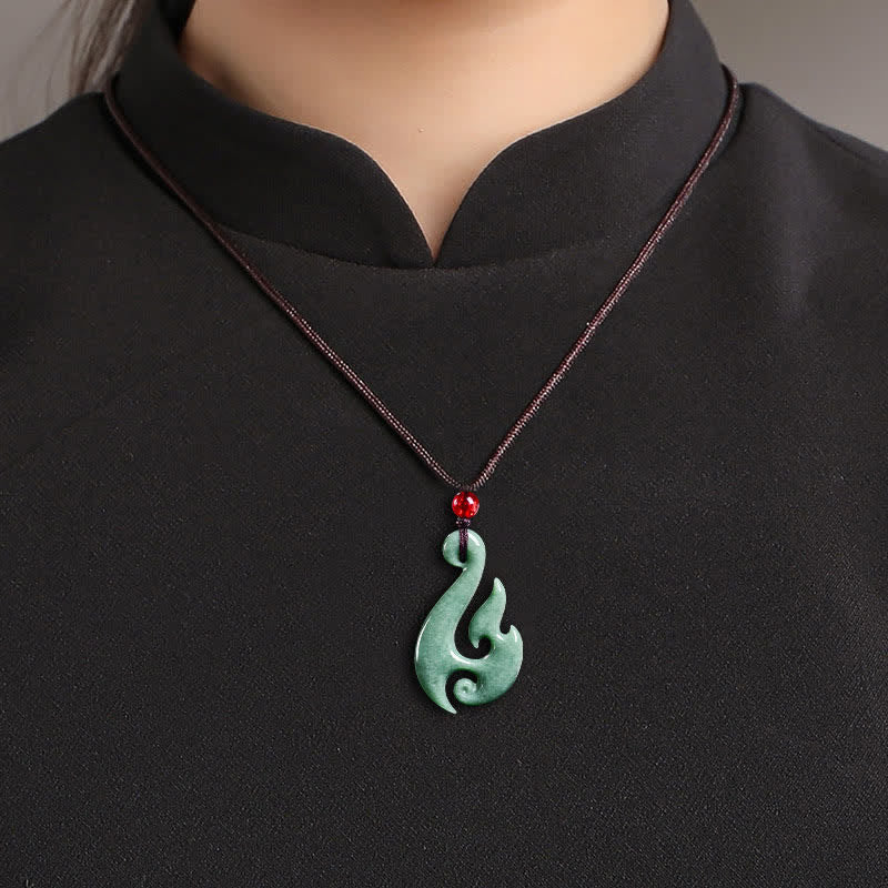 Buddha Stones Halskette mit spiralförmigem Anhänger aus natürlichem Jade - image 8