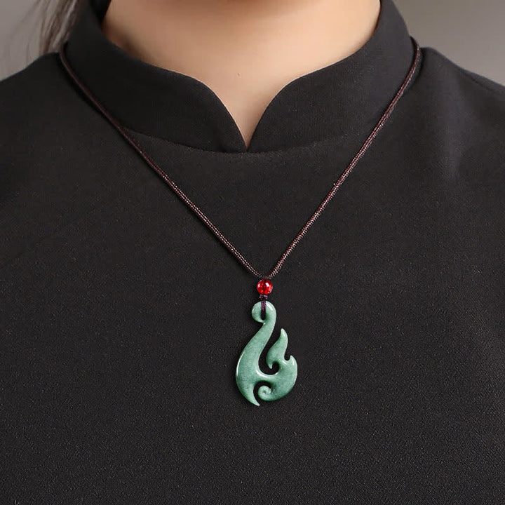 Buddha Stones Halskette mit spiralförmigem Anhänger aus natürlichem Jade - image 8