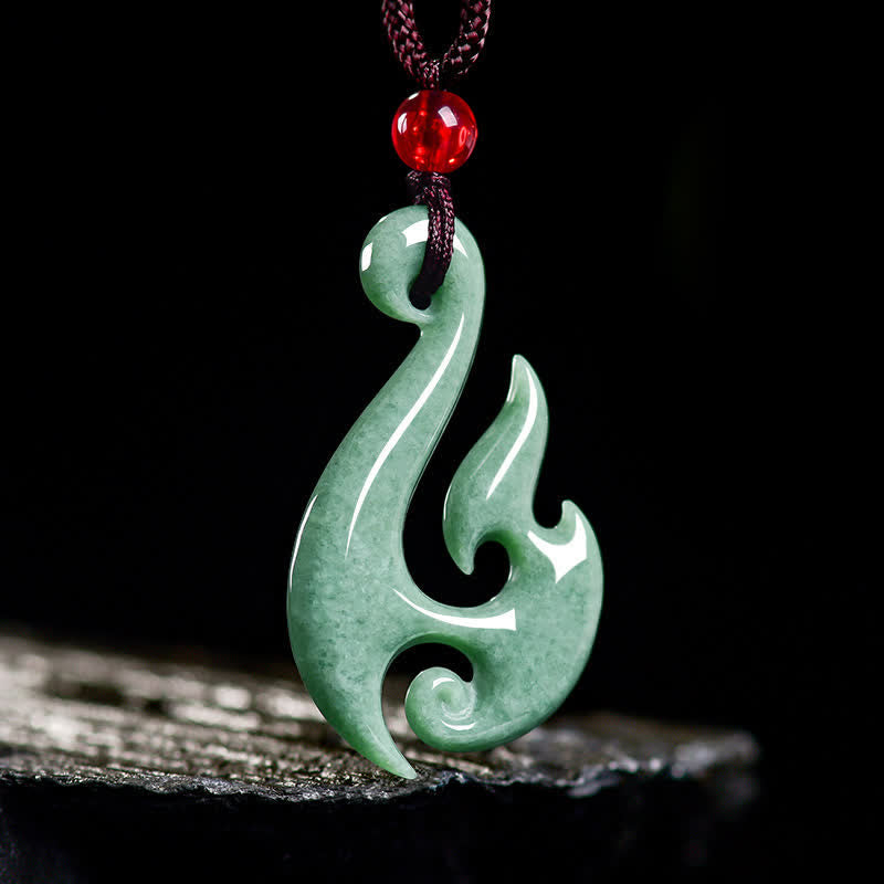 Buddha Stones Halskette mit spiralförmigem Anhänger aus natürlichem Jade - image 1