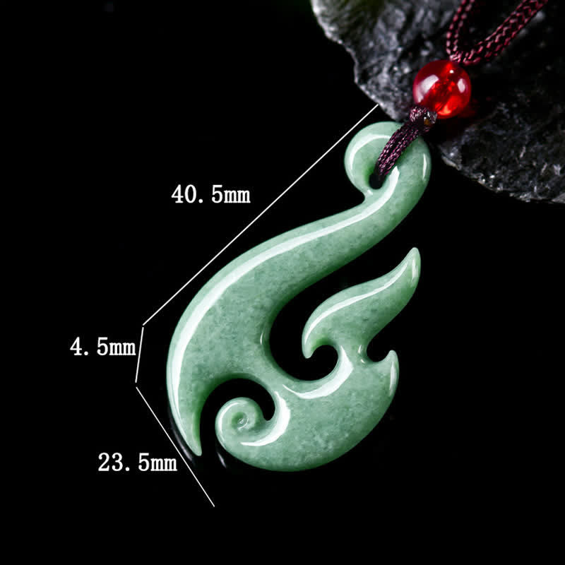 Buddha Stones Halskette mit spiralförmigem Anhänger aus natürlichem Jade - image 7