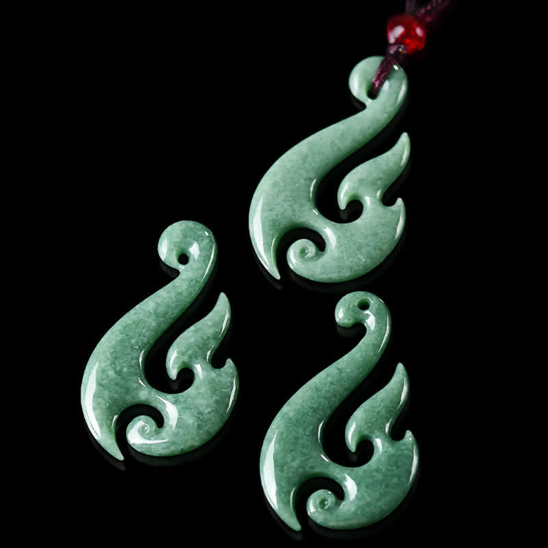 Buddha Stones Halskette mit spiralförmigem Anhänger aus natürlichem Jade - image 6