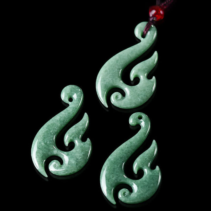Buddha Stones Halskette mit spiralförmigem Anhänger aus natürlichem Jade - image 6