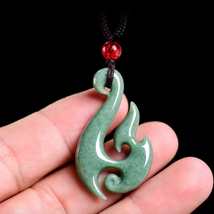 Buddha Stones Halskette mit spiralförmigem Anhänger aus natürlichem Jade - image 4