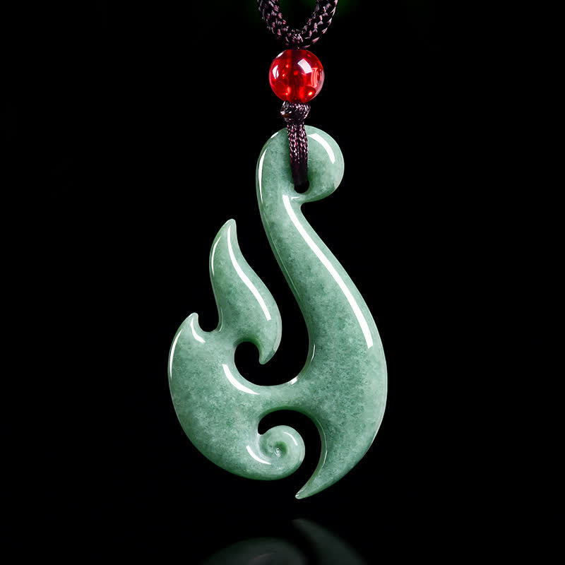 Buddha Stones Halskette mit spiralförmigem Anhänger aus natürlichem Jade - image 2