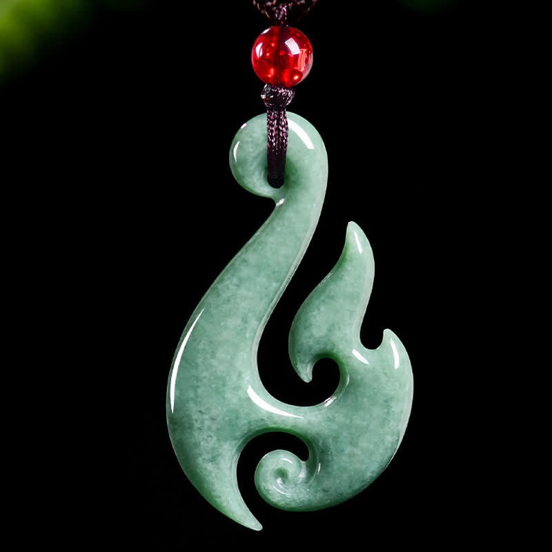 Buddha Stones Halskette mit spiralförmigem Anhänger aus natürlichem Jade - image 3