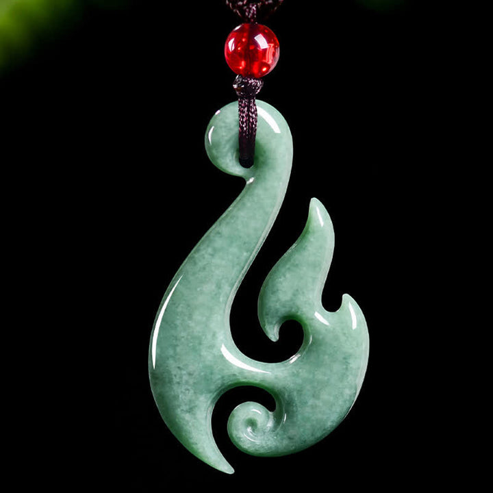 Buddha Stones Halskette mit spiralförmigem Anhänger aus natürlichem Jade - image 3