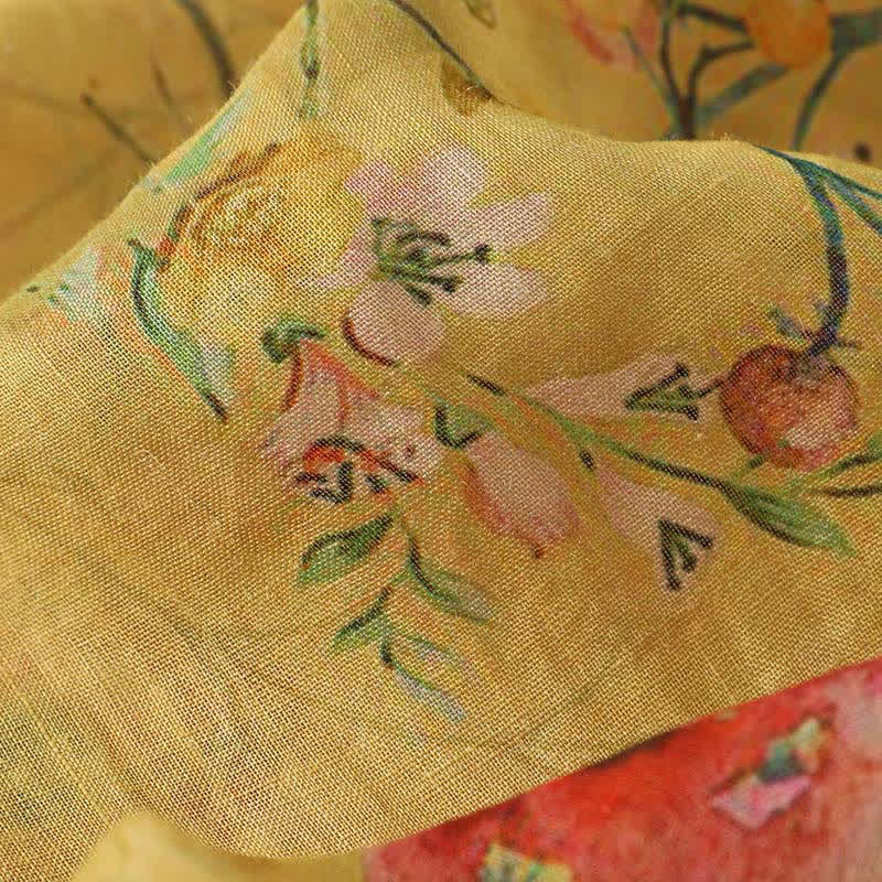 Buddha Stones Sommerliches ärmelloses Tanktop im Vintage-Stil mit Froschknopf und Orchideenmuster für Damen – Tang Style - image 29
