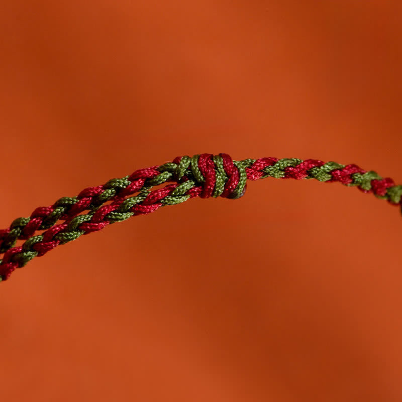 Buddha Stones Armband und Fußkettchen aus 999er Gold, geflochten, bunt rot-grün, mit Koi-Fisch-Motiv - image 20
