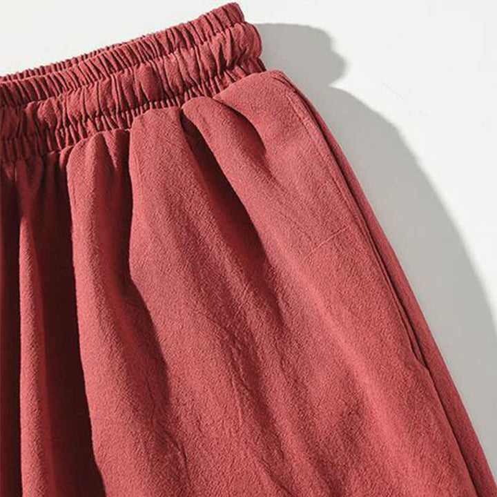 Buddha Stones Sommerliche Tang Style Caprihose mit Koi-Fisch-Motiv, Kordelzug, Herren-Haremshose mit Tasche - image 6