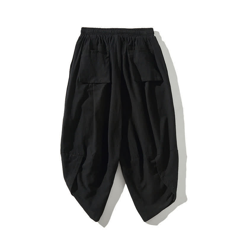 Buddha Stones Sommerliche Tang Style Caprihose mit Koi-Fisch-Motiv, Kordelzug, Herren-Haremshose mit Tasche - image 13