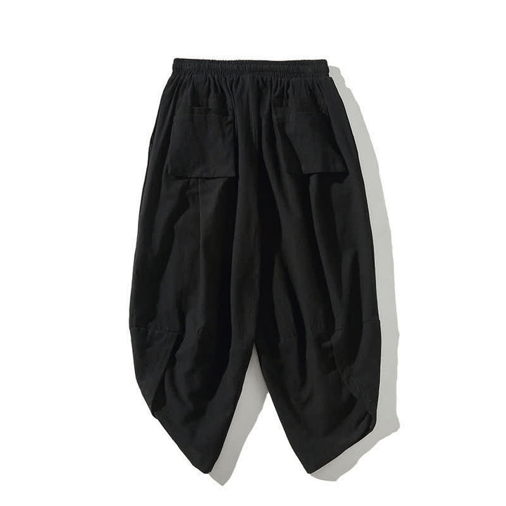 Buddha Stones Sommerliche Tang Style Caprihose mit Koi-Fisch-Motiv, Kordelzug, Herren-Haremshose mit Tasche - image 13
