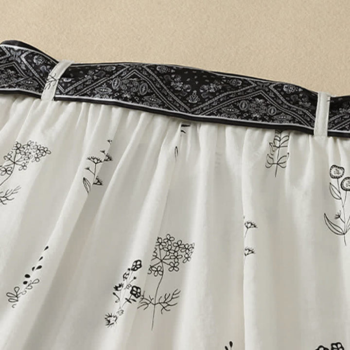 Buddha Stones Lässige Vintage-Sommerhose mit Blumenmuster, Kordelzug, weites Bein und Tasche - image 15
