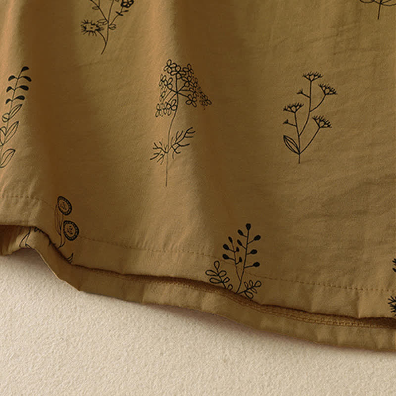 Buddha Stones Lässige Vintage-Sommerhose mit Blumenmuster, Kordelzug, weites Bein und Tasche - image 8