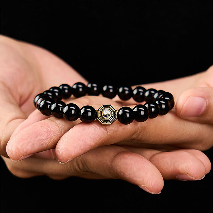 Buddha Stones Schwarzes Onyx-Bagua-Balance-Charm-Perlenarmband - image 8