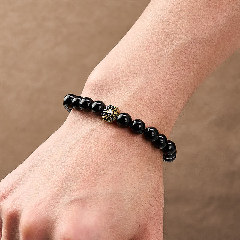 Buddha Stones Schwarzes Onyx-Bagua-Balance-Charm-Perlenarmband - image 9