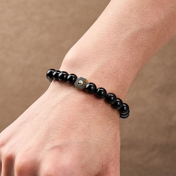 Buddha Stones Schwarzes Onyx-Bagua-Balance-Charm-Perlenarmband - image 9