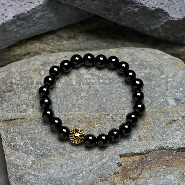 Buddha Stones Schwarzes Onyx-Bagua-Balance-Charm-Perlenarmband - image 4