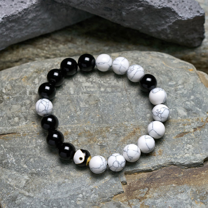 Buddha Stones Tibetisches rundes Yin-Yang-Balance-Armband aus Kupfer - image 2