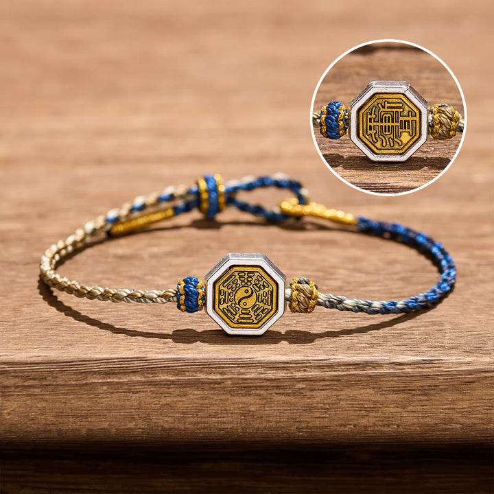 Buddha Stones Handgewebtes Bagua-Oktagon-Abstandshalter-Bastelarmband mit verstellbarer, geflochtener Kordel - Bagua (Gleichgewicht ♥ Harmonie) - Kupfer (Balance♥Vermögen) - image 0
