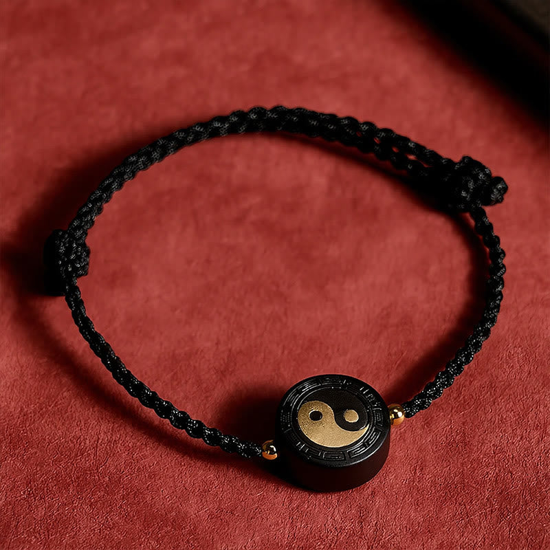 Buddha Stones Armband aus Ebenholz mit Bagua-Symbol und roter Schnur - image 13