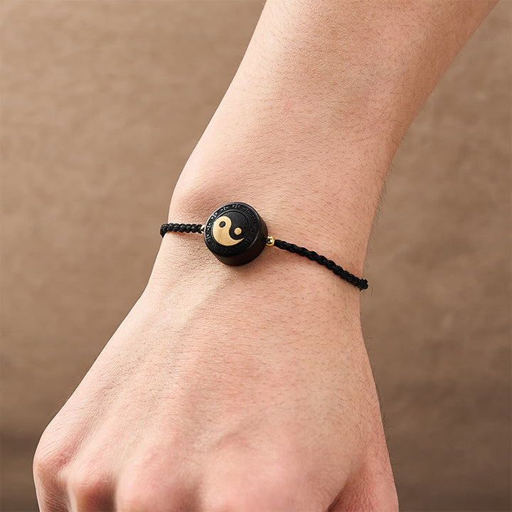 Buddha Stones Armband aus Ebenholz mit Bagua-Symbol und roter Schnur - image 15