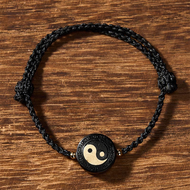 Buddha Stones Armband aus Ebenholz mit Bagua-Symbol und roter Schnur - image 11