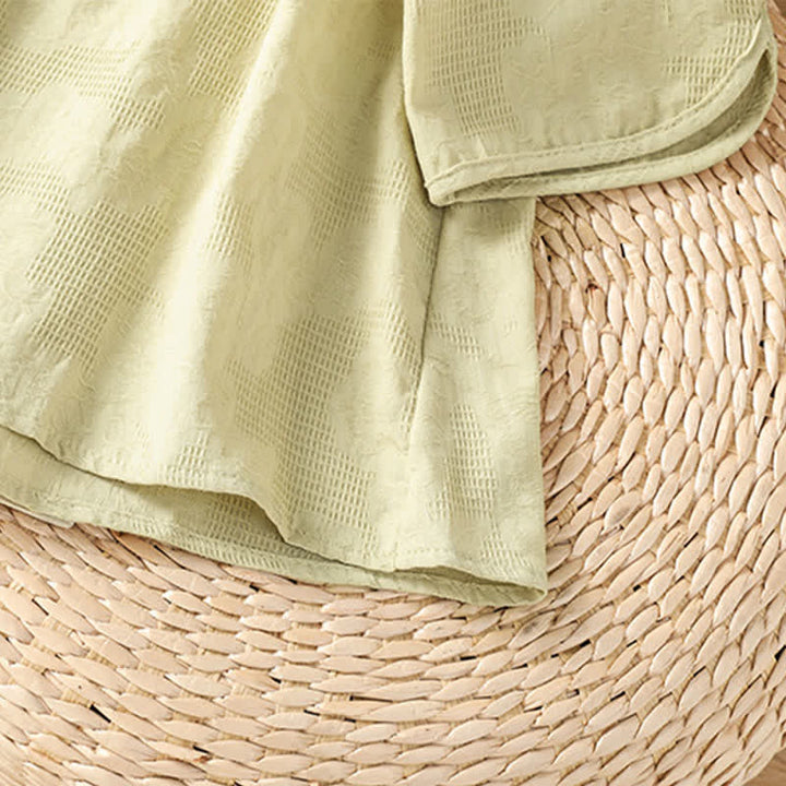 Buddha Stones Sommerliches, lässiges Boho-Shirt für Damen mit geometrischer Stickerei, Blumenmuster, V-Ausschnitt und Dreiviertelärmeln - image 21