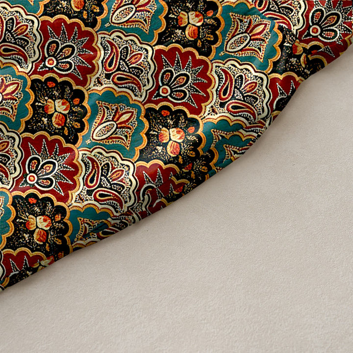 Buddha Stones Sommerliches, lässiges, ärmelloses Midikleid mit Taschen im Vintage-Stil mit persischem Blumenmuster für Damen - image 2