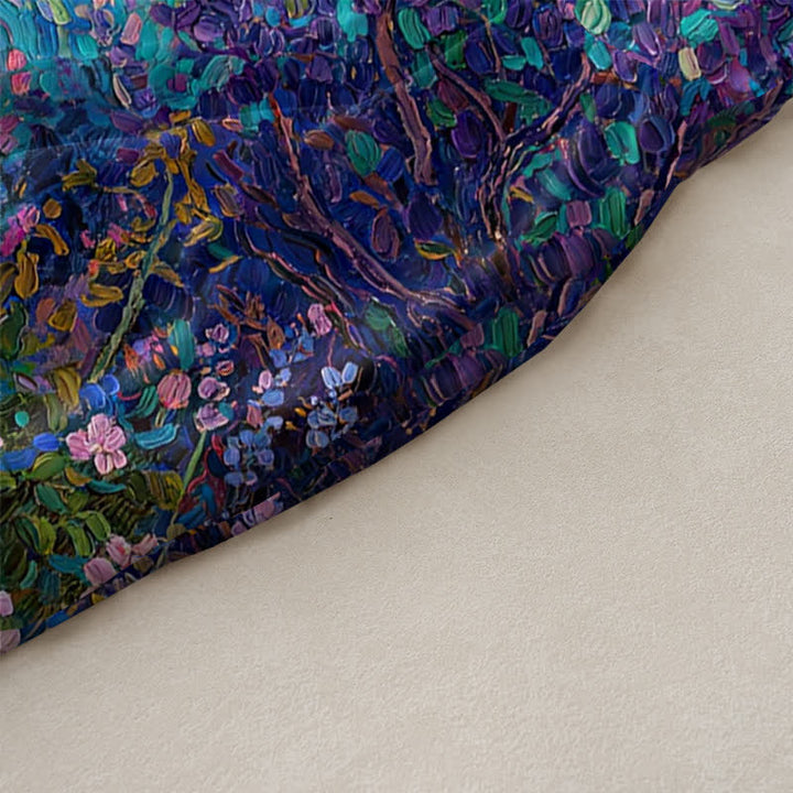 Buddha Stones Sommerliches, lässiges, ärmelloses Midikleid für Damen im Ölgemälde-Stil mit floralem Wirbelmuster und schwarzem Katzenmotiv sowie Taschen - image 2