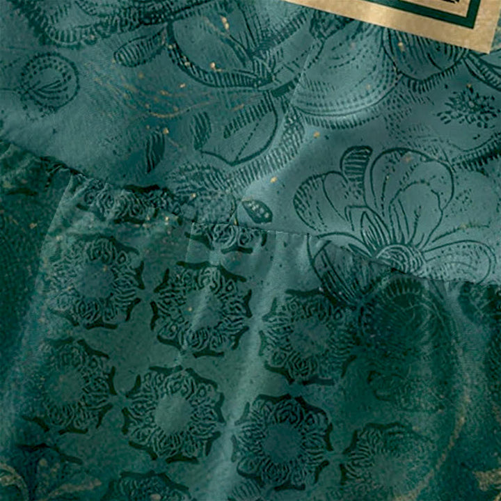 Buddha Stones Lässiges, sommerliches, ärmelloses Midikleid für Damen mit Vintage-Blumenrankenmuster und Taschen - image 1