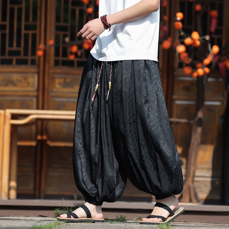 Buddha Stones Lässige Sommer-Haremshosen im Boho-Stil mit abstraktem Muster für Herren - image 11