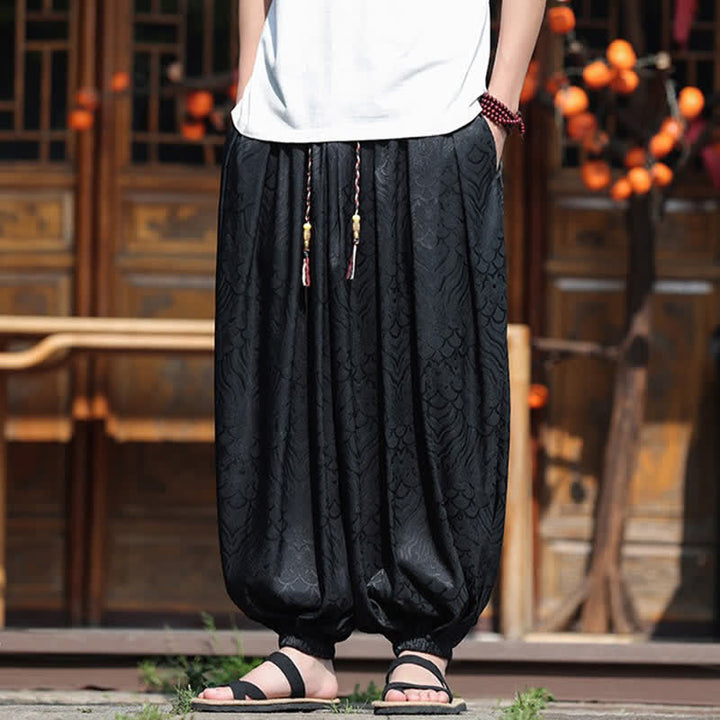 Buddha Stones Lässige Sommer-Haremshosen im Boho-Stil mit abstraktem Muster für Herren - image 16