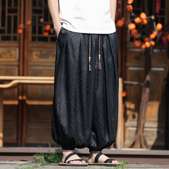 Buddha Stones Lässige Sommer-Haremshosen im Boho-Stil mit abstraktem Muster für Herren - image 10
