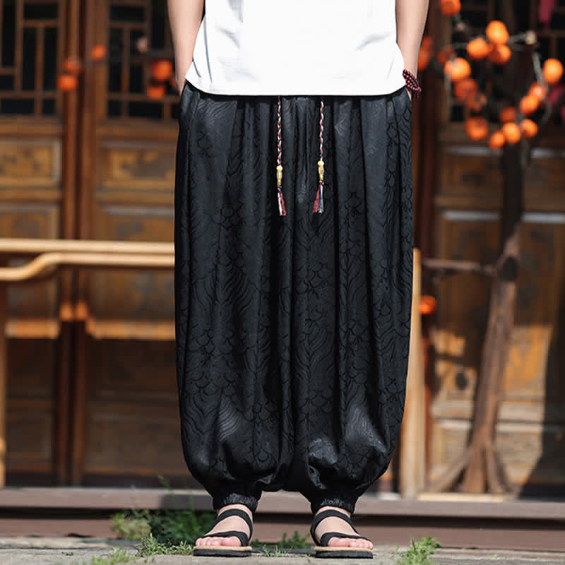 Buddha Stones Lässige Sommer-Haremshosen im Boho-Stil mit abstraktem Muster für Herren - image 15