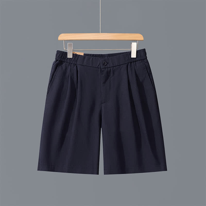 Buddha Stones Lässige, minimalistische Herrenshorts mit Reißverschluss und Taschen im Sommer-Look, einfarbig, mit Taschen - Mitternachtsblau - US/ UK/AU42, EU52 (3XL) - image 1