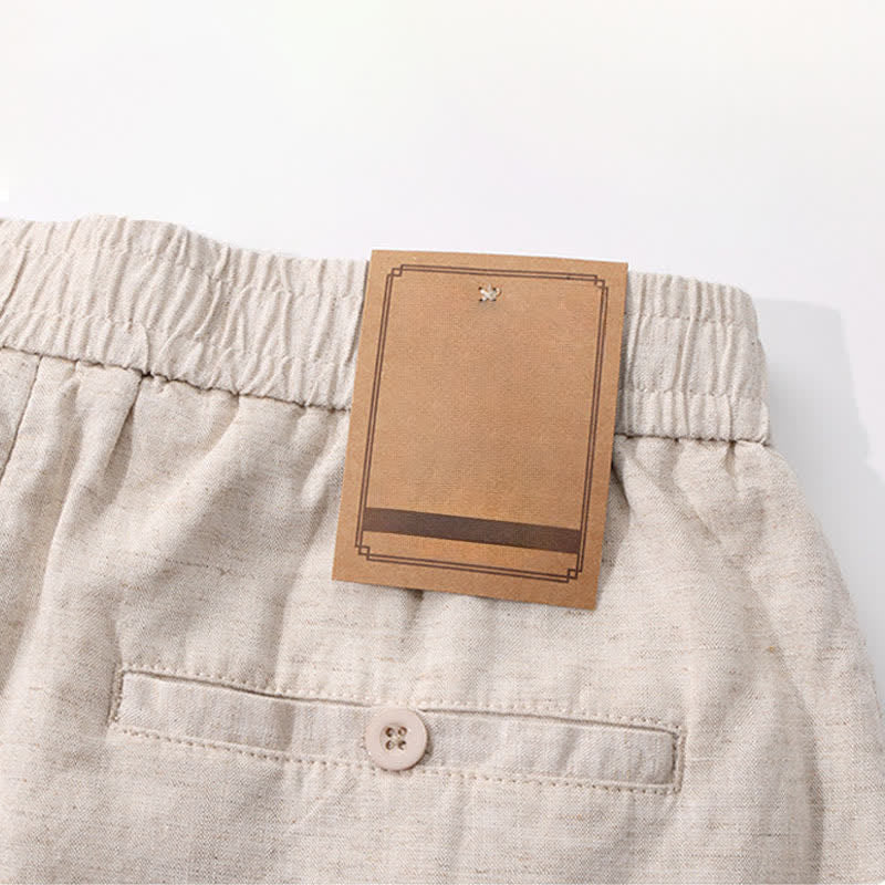 Buddha Stones Lässige, minimalistische Herrenshorts mit Reißverschluss und Taschen im Sommer-Look, einfarbig, mit Taschen - image 6